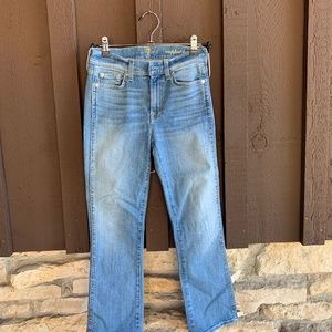 7 For All Mankind cropped bootcut light wash jeans